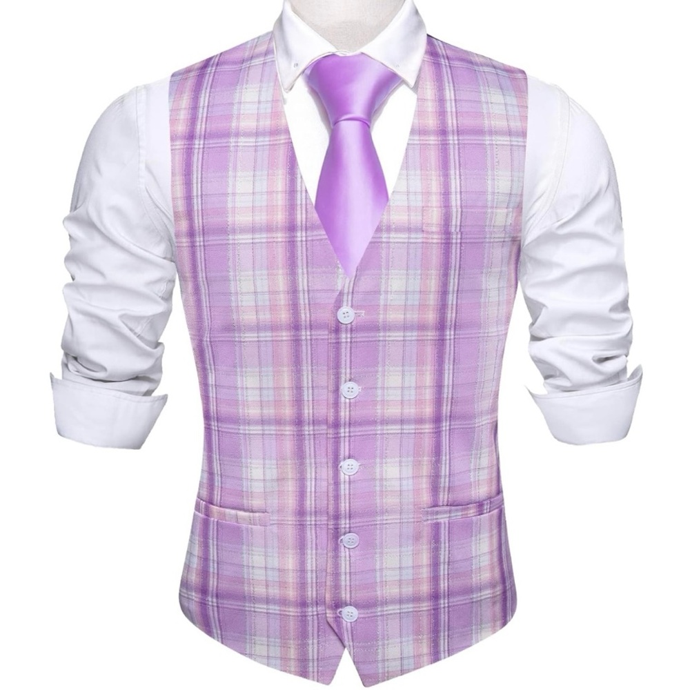 Formal Herringbone Lavender Men's Vest